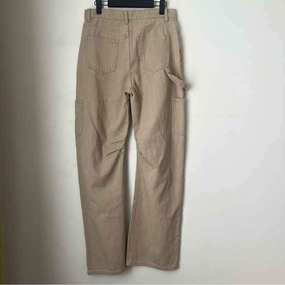 Princess Polly Lioness Miami Vice Beige Cargo Oversized Wide Leg Jeans S - Picture 10 of 11